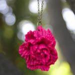 Deep Pink Peony Flower Neck..