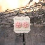 Peach-Pink Flower Post Earr..