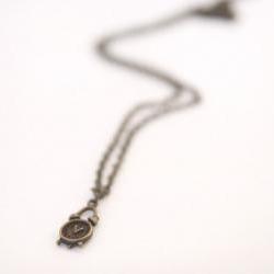 Vintage Style Alarm Clock Necklace Pendant Charm Antique Brass Vintage Style Wedding, bridesmaid gifts